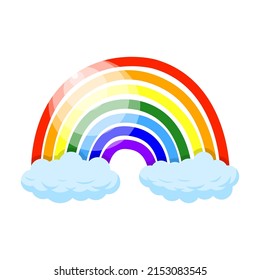 Rainbow icon. Color silhouette. Front view. Vector simple flat graphic illustration. Isolated object on a white background. Isolate.