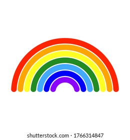 Rainbow icon. Colored silhouette. Vector flat graphic illustration. Isolated object on a white background. Isolate.