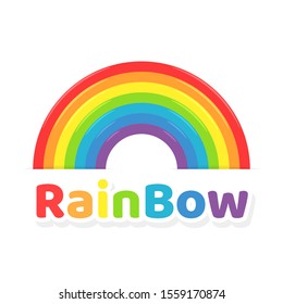 Rainbow icon. Colorful rainbow vector isolate on white background.