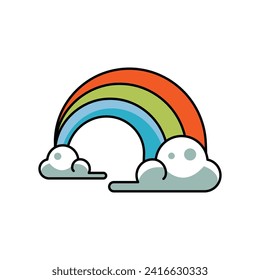Icono de arcoiris, ilustración de diseño. Diseño de vectores