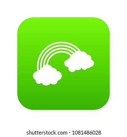 Rainbow icon digital green for any design isolated on white vector illustration