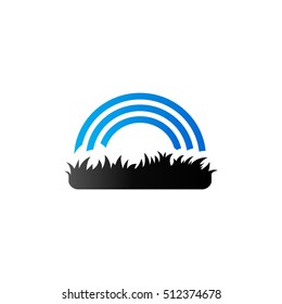 Rainbow icon in duo tone color. Colors arch weather