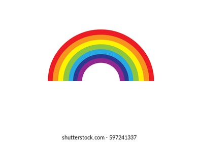 Rainbow icon flat. 