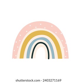 Rainbow Icon in flacher Farbgebung. Cute-Baby-Symbol einzeln auf weißem Hintergrund