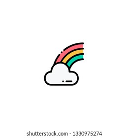 Rainbow  icon, flat design line art thin style. Saint Patrick's Day vector illustration