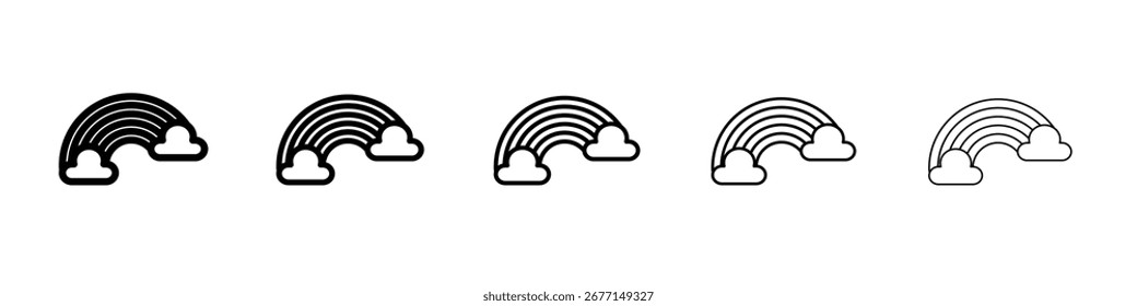 Icono de arco iris ilustración plana set logo