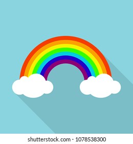 Rainbow icon. Flat illustration of rainbow vector icon for web