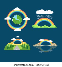 Rainbow icon flat. LGBT concept image. Homosexual minority icon. Vector Illustration