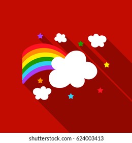 Rainbow icon flat. Single gay icon from the big minority, homosexual flat.