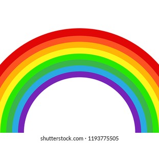 Rainbow icon flat spectrum. Colorful sky nature element symbol, vector rainbow.