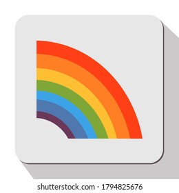 Rainbow icon in flat style. rainy season concept.