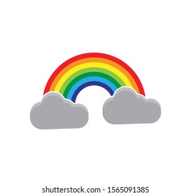 Rainbow icon flat style trendy