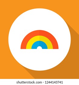 Rainbow icon flat symbol. Premium quality isolated bow element in trendy style.