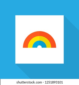 Rainbow icon flat symbol. Premium quality isolated bow element in trendy style.