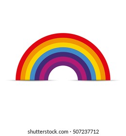 Rainbow icon flat vector
