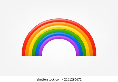 Rainbow icon. Forecast 3d vector illustration isolated on white background