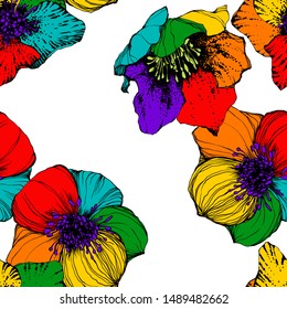 Rainbow icon. Gay Pride LGBT concept blossom pattern. Realistic style vector colorful botanic illustration. Sticker, patch, t-shirt print, logo design. vector illustration seamless flower.  