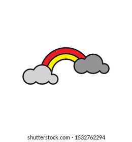 rainbow icon, illustration design template