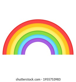 Rainbow Icon Illustration Vector. Weather Cloudy Day Design Clip Art. Pride Icon Colored Symbol.