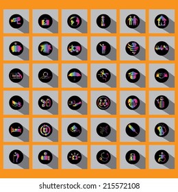 Rainbow Icon Insurance on black circle