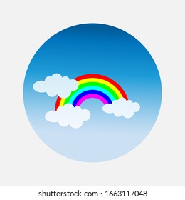 rainbow icon isolated on background Flat Vector Illustration