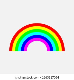 rainbow icon isolated on background Flat Vector Illustration