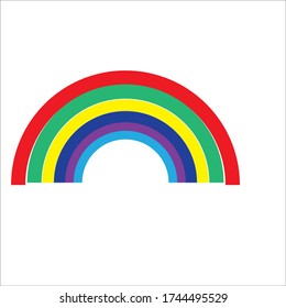 rainbow icon isolated on background Flat Vector Illustration