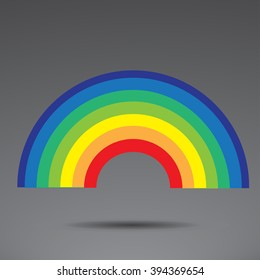 Rainbow icon isolated on elegant background. Vector art.