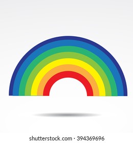 Rainbow icon isolated on elegant background. Vector art.