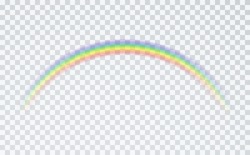 Rainbow Icon Isolated On Transparent Background. Spectrum Fantasy Pattern. Vector Realistic Translucent Sky Rainbow Template.