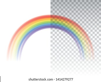 Rainbow icon isolated on transparent background realistic vector 
