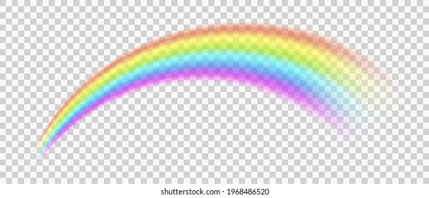 Rainbow icon isolated on transparent background. Different colours blurred curve stripes. Shiny colored rainbow emblem. Fantasy symbol of good luck after rain. Vector illustration EPS10