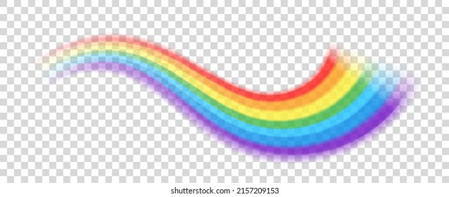 Rainbow icon isolated on transparent background. Vector realistic translucent sky rainbow template.