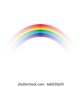 Rainbow icon isolated on transparent background. Spectrum pattern. Vector realistic transparent sky rainbow template