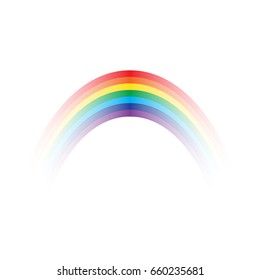 Rainbow icon isolated on transparent background. Spectrum pattern. Vector realistic transparent sky rainbow template
