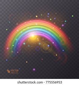 Rainbow icon isolated on transparent background. colorful illustration. Vector eps 10