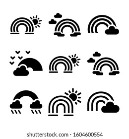 rainbow icon isolated sign symbol vector illustration - Collection of high quality black style vector icons
