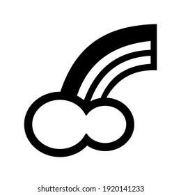 Icono arcoiris ilustración vectorial aislada. Iconos vectoriales de estilo negro de alta calidad.