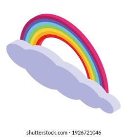 Rainbow icon. Isometric of rainbow vector icon for web design isolated on white background