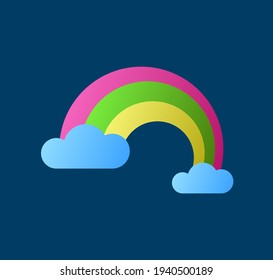 rainbow icon, for kids stuff or logo, vector design