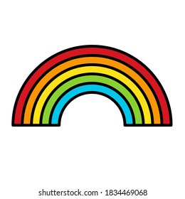 Rainbow Icon. LGBTQ related symbol in rainbow colors. Gay Pride. Raibow Community Pride Month. Love, Freedom, Support, Peace Symbol.