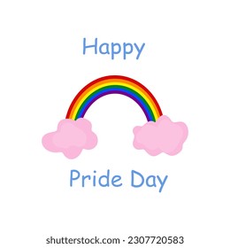 Rainbow Icon. LGBTQ related symbol in rainbow colors. Gay Pride. Raibow Community Pride Month. Love, Freedom, Support, Peace Symbol. Flat Vector Design Isolated on White Background