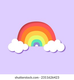 Rainbow icon LGBTQ+ related symbols in rainbow colors.Gay PrideRaibow Community Pride Month.Love, Freedom, Support, Peace symbol. Flat vector design isolated on white background.