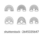 rainbow icon line art vector illustration