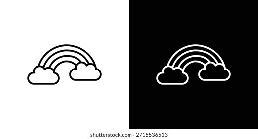 Regenbogen-Symbol im Liniendesign. Bearbeitbare Strichsymbole.