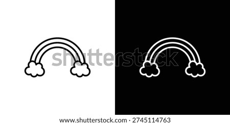 Rainbow icon in line design. Editable stroke icon.