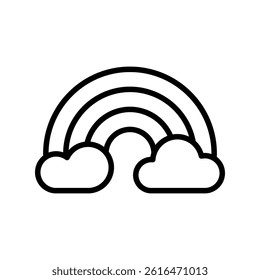 Rainbow icon with line style. Minimalist and simple weather theme vector icon