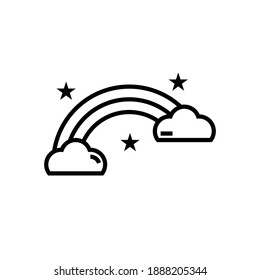 rainbow icon line style vector