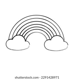 Rainbow icon line style vector, simple design.
