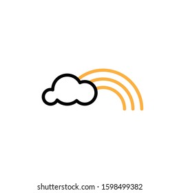 Rainbow icon. Line and two colour design template
